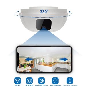 Camera Wi-Fi ascunsa in detector de fum TY020 Full HD 1080P, rotire 330°